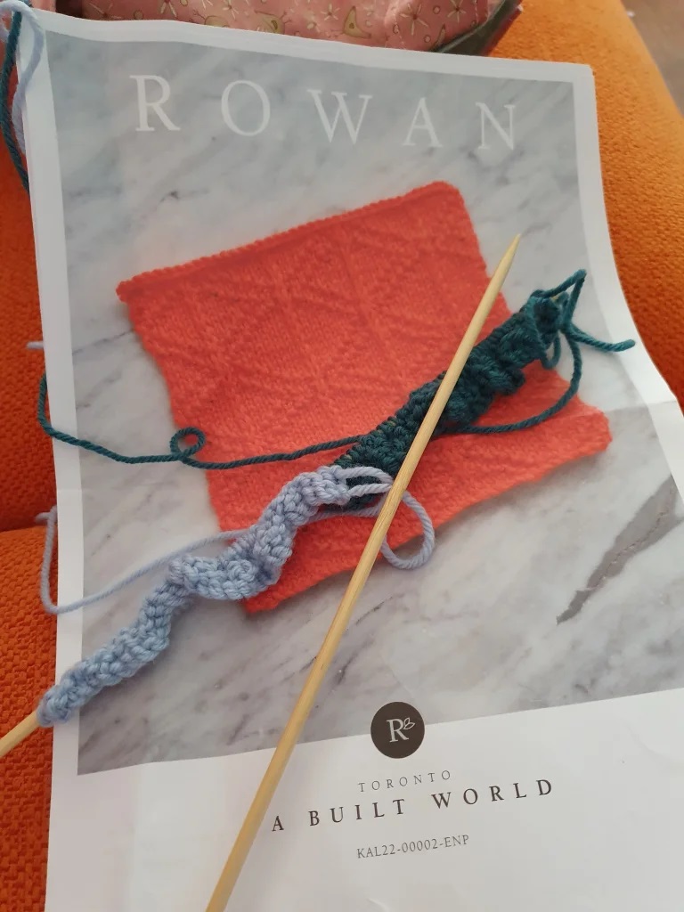 A handy tip this week: Knit two squares at a time